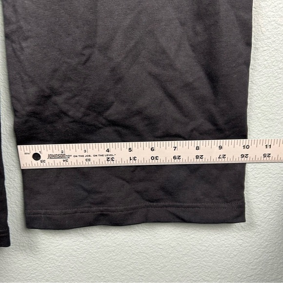 Chico's Zenergy Black Wide Leg Embroidered Jersey Cotton Pants Women's Size 1 - Picture 9 of 9